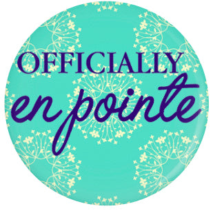 Button - Officially En Pointe (Blue Floral)