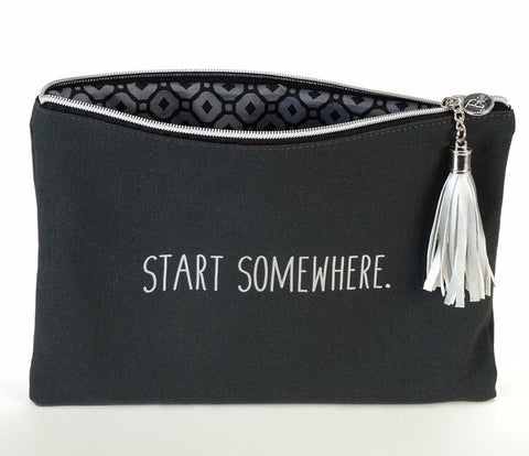 Canvas Cosmetic Bag - Start Somewhere