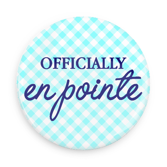 Button - Officially En Pointe (Blue/White)
